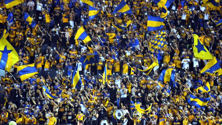 Afición de Tigres alienta a su equipo en duelo ante Pumas 