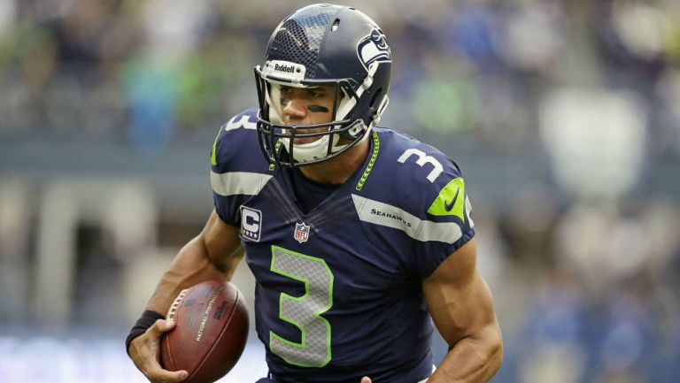 Russell Wilson durante un juego de los Seahawks