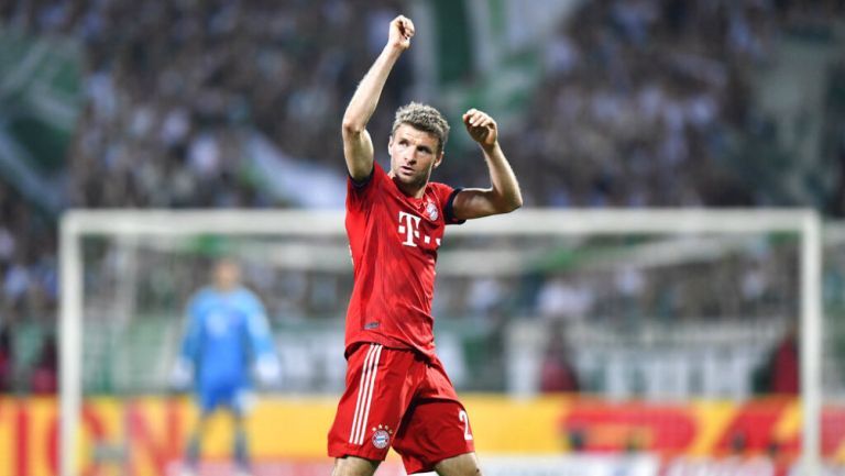 Müller durante partido del Bayern Munich 