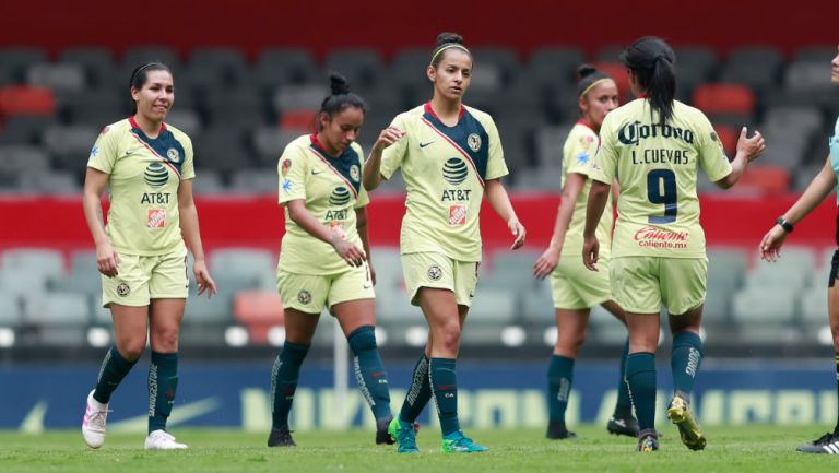 América Femenil durante el encuentro ante León