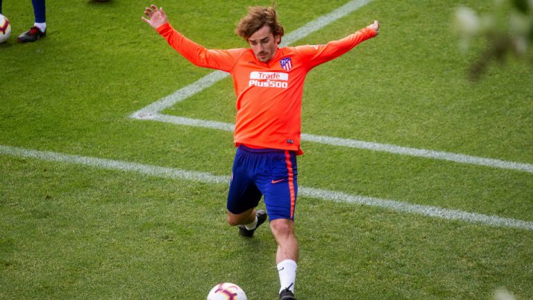 Antoine Griezmann, durante un entrenamiento con el Atlético de Madrid