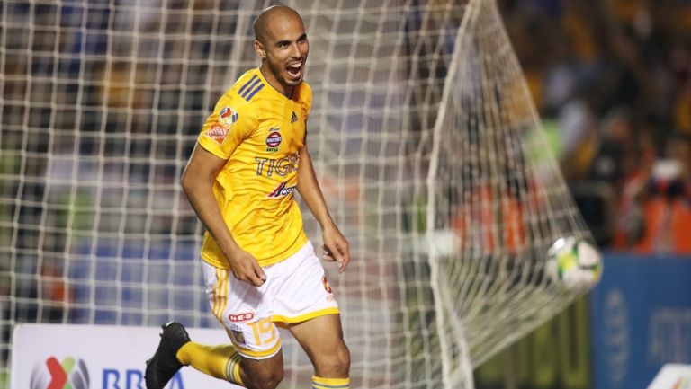 Guido Pizarro celebra una anotación frente a Pachuca 