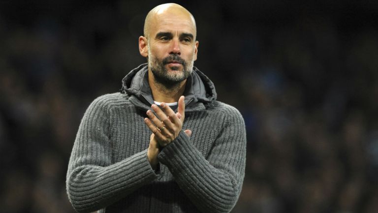 Pep Guardiola durante un encuentro ante el Leicester 