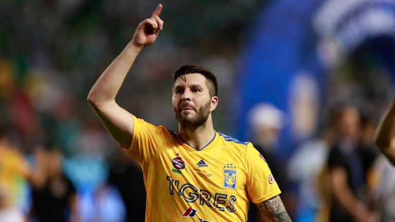 André Pierre Gignac celebra el título de Tigres