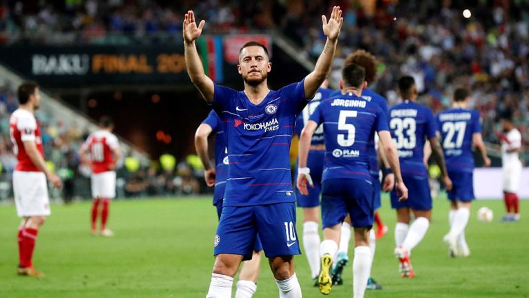 Eden Hazard, celebra gol en Final de Europa League