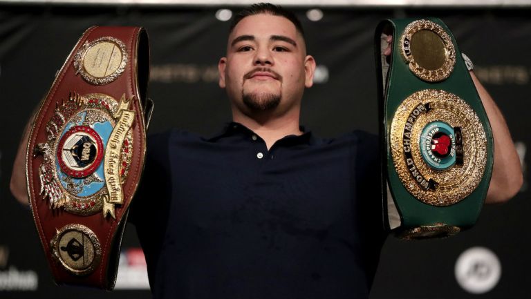 Andy Ruiz durante la presentación de la pelea vs Anthony Joshua