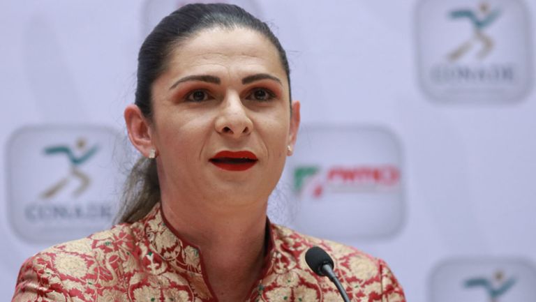 Ana Gabriela Guevara, durante una conferencia de prensa