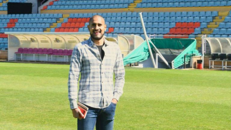 David Izazola en el estadio de Salamanca CF 