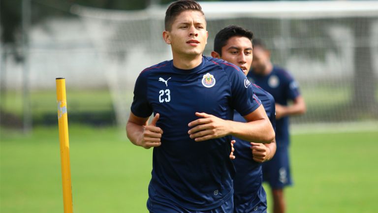 Jesús Godínez, durante una práctica con el Rebaño