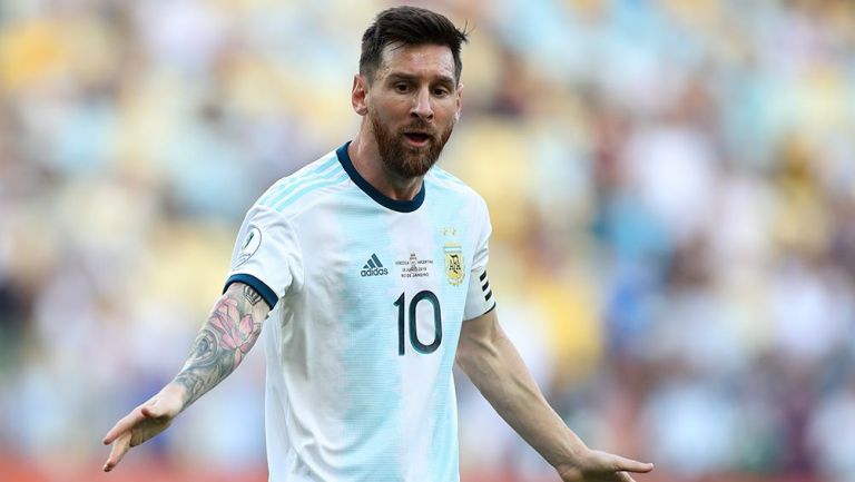 Lionel Messi en el partido contra Venezuela