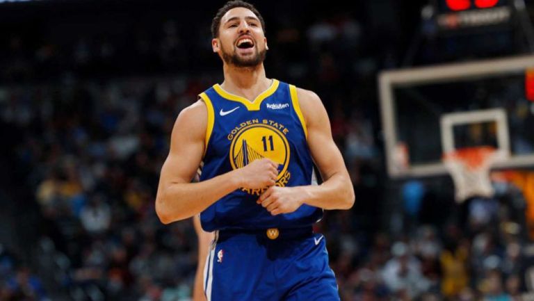 Klay Thompson, durante un juego con los Warriors 