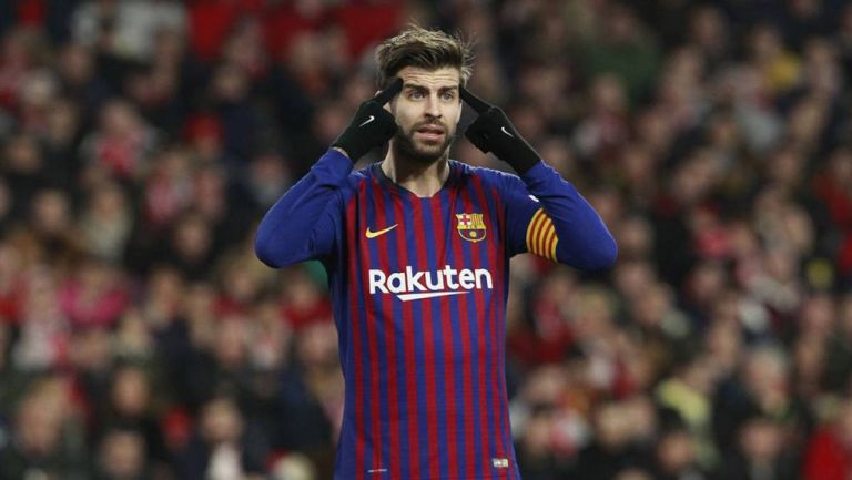 Gerard Piqué en un partido con el Barcelona