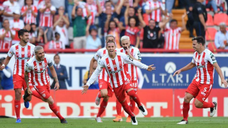 Así festejaron los jugadores del Necaxa el gol contra Rayados