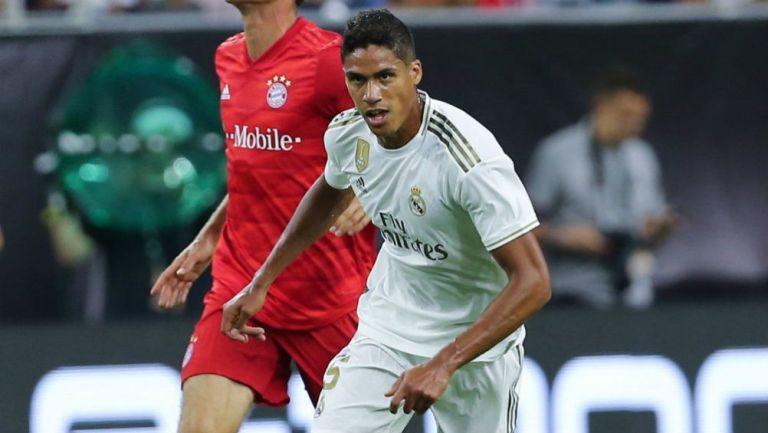 Raphael Varane en acción de pretemporada con Real Madrid