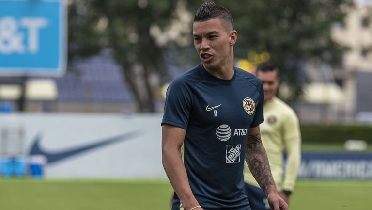 Uribe, durante un entrenamiento del América