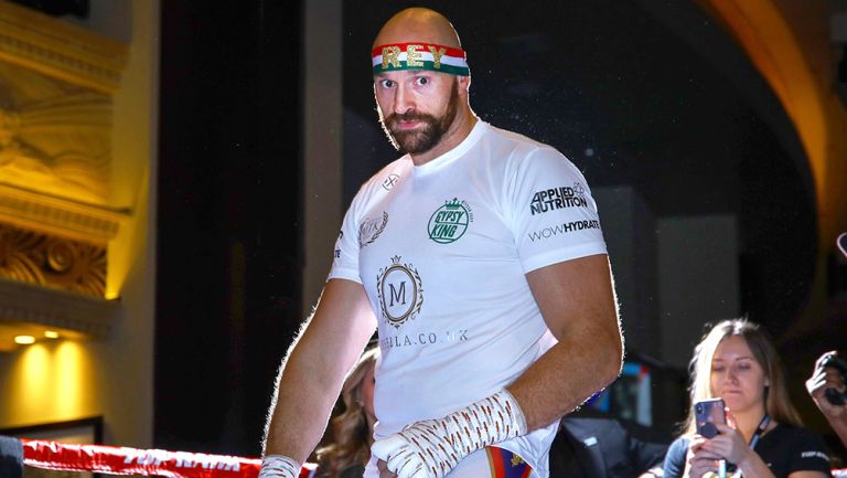 Tyson Fury en el entrenamiento público