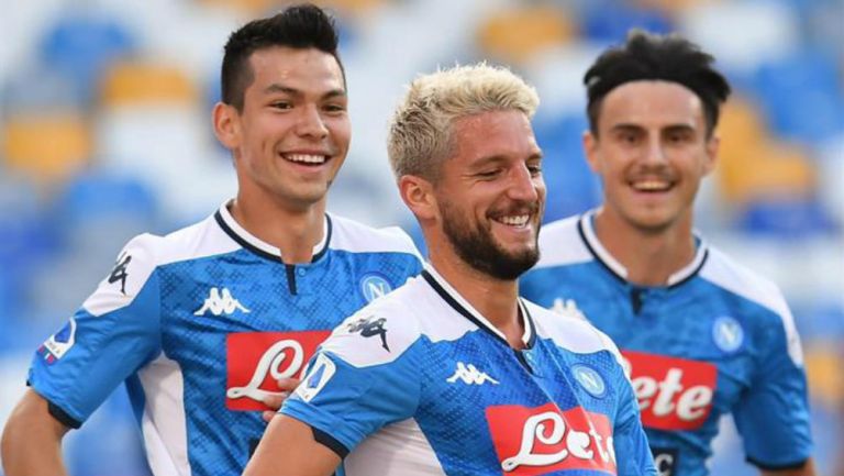 Mertens, en festejo de gol ante Sampdoria