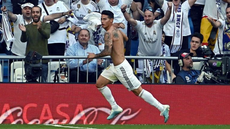 James Rodríguez celebra su anotación contra Granada 