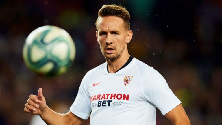 Luuk de Jong, en el juego entre Barcelona y Sevilla