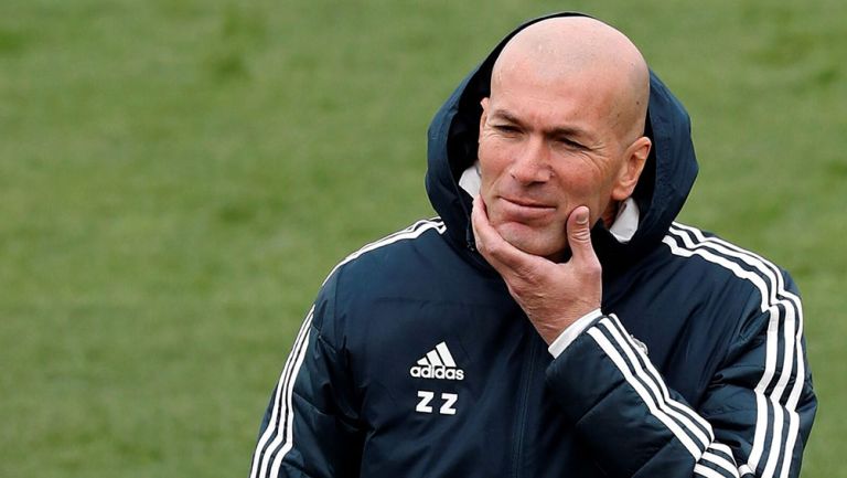 Zinedine Zidane en el entrenamiento del Real Madrid