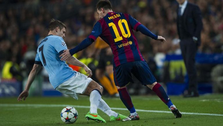 Messi le realizó un épico túnel a Milner en el Camp Nou