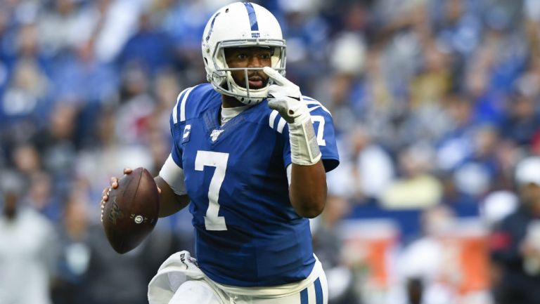 Jacoby Brissett durante el duelo vs Texans