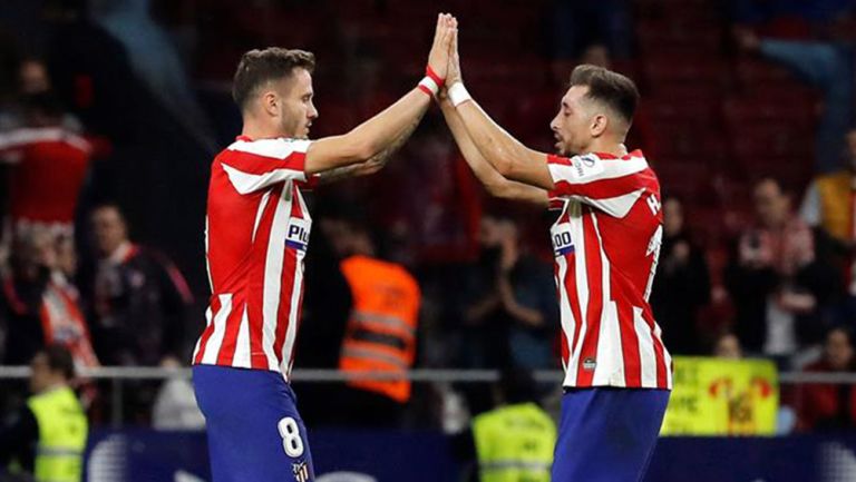 Saúl y Herrera festejan gol contra Athletic