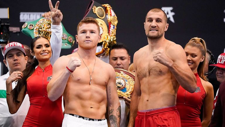 Saúl Álvarez y Sergey Kovalev, tras el pesaje en Las Vegas 