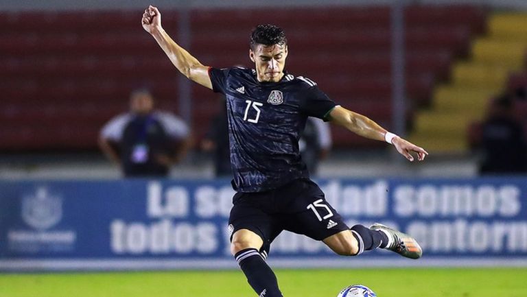 Héctor Moreno, en el juego ante Panamá