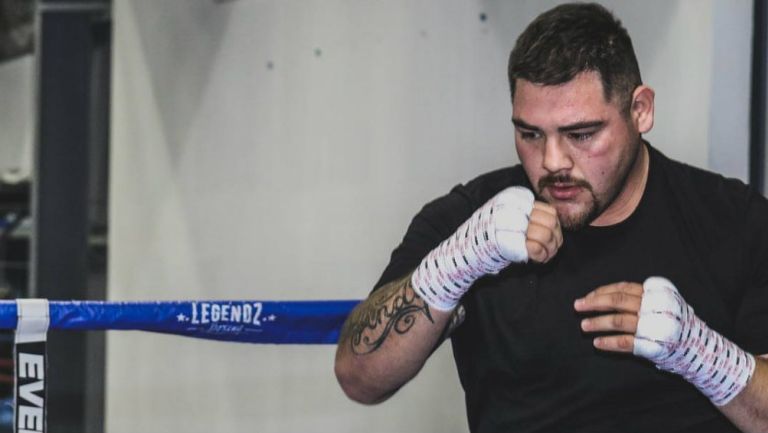 Andy Ruiz durante un entrenamiento