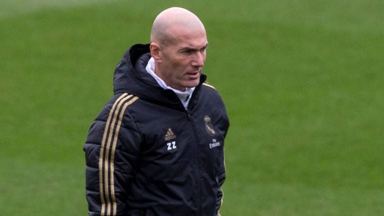 Zinedine Zidane, en el entrenamiento del Real Madrid