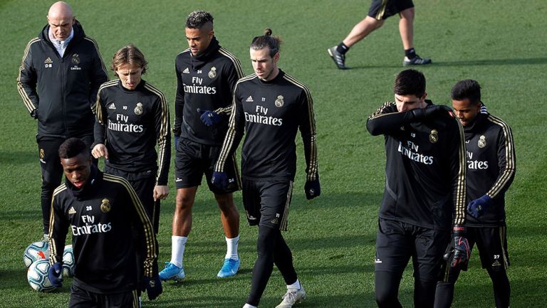 Jugadores del Real Madrid, durante un entrenamiento