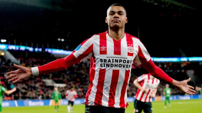 Cody Gakpo, en festejo con el PSV