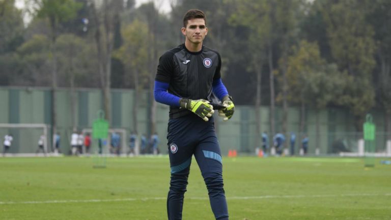 Jurado, en un entrenamiento del Cruz Azul