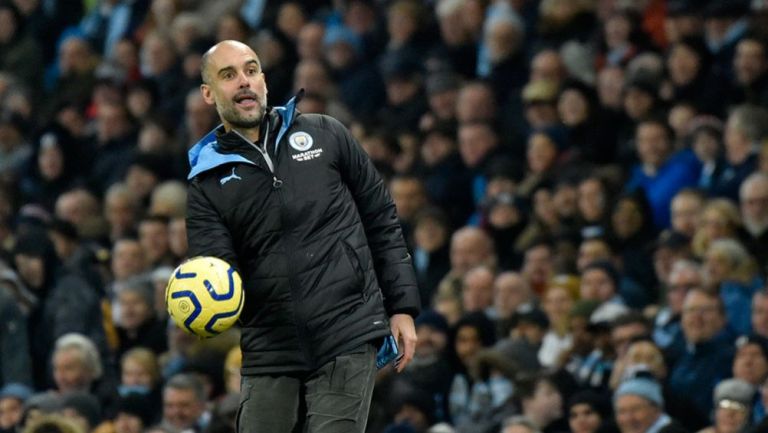 Guardiola, en un partido del Manchester City