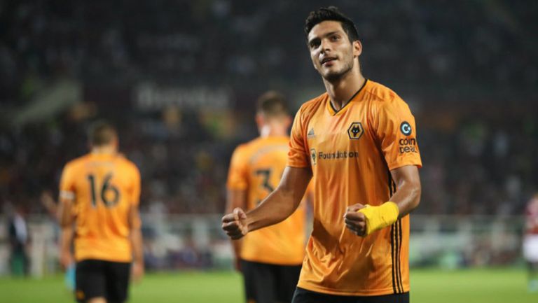 Jiménez, tras conseguir un tanto con Wolverhampton