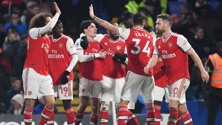 Jugadores del Arsenal celebrando un gol