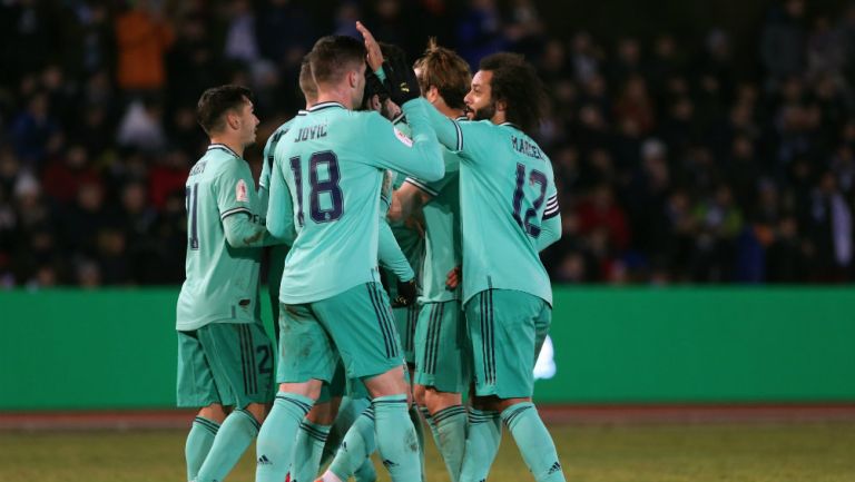 Jugadores del Real Madrid celebrando un gol