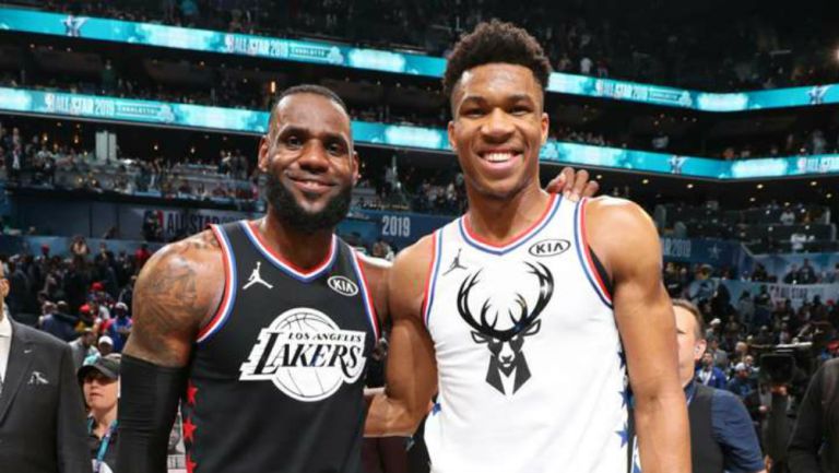 LeBron James y Giannis en presentación