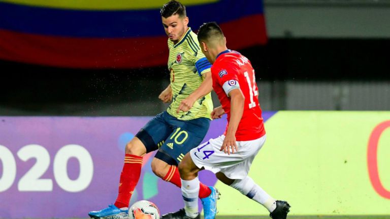 Nicolás Benedetti durante un partido con Colombia