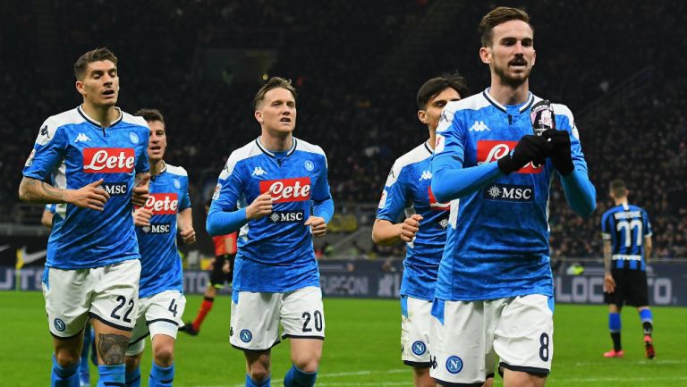 Napoli en festejo de gol