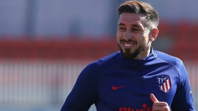 Héctor Herrera, durante el entrenamiento del Atlético de Madrid