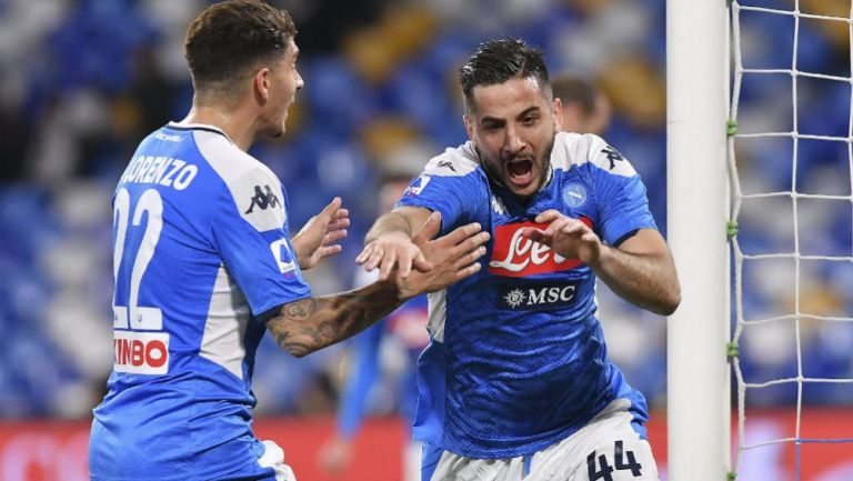 Manolas celebrando su anotación ante Torino