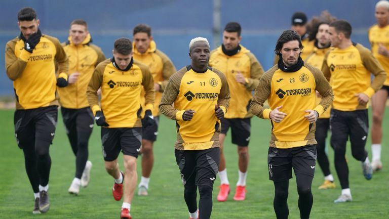 Jugadores del Getafe durante un entrenamiento