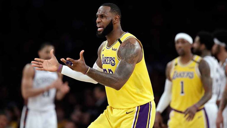 LeBron James, en un partido de Lakers