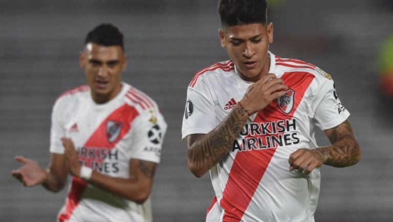 Jugadores de River Plate celebran triunfo en Copa Libertadores