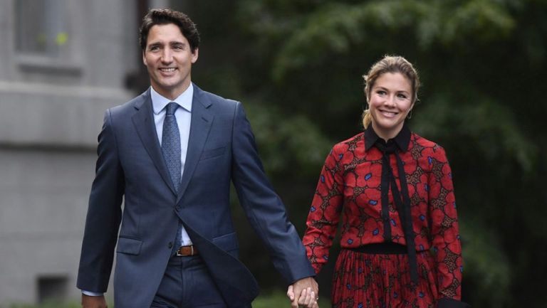 Justin Trudeau junto a su esposa