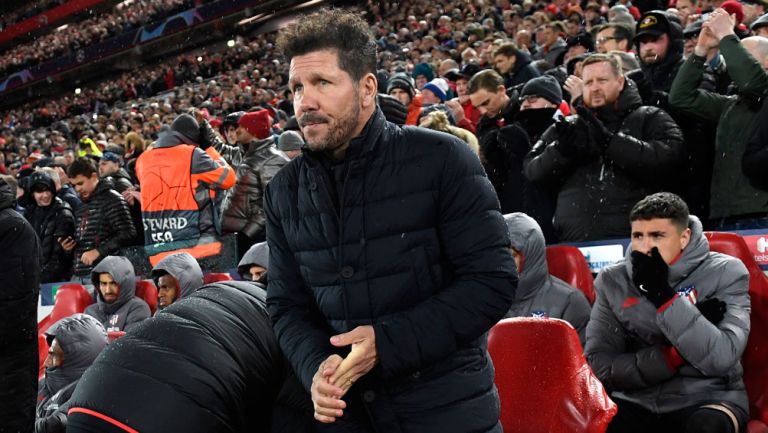 Diego Pablo Simeone durante un duelo del Atlético