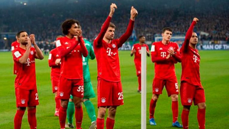 Jugadores del Bayern en festejo tras un partido