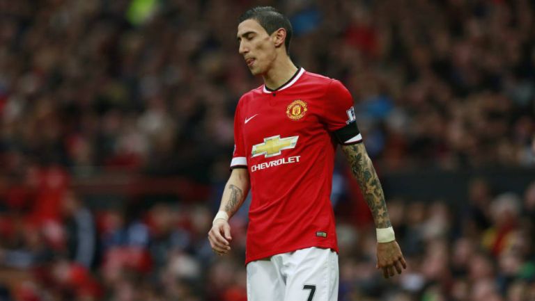 Di María jugando con el Manchester United